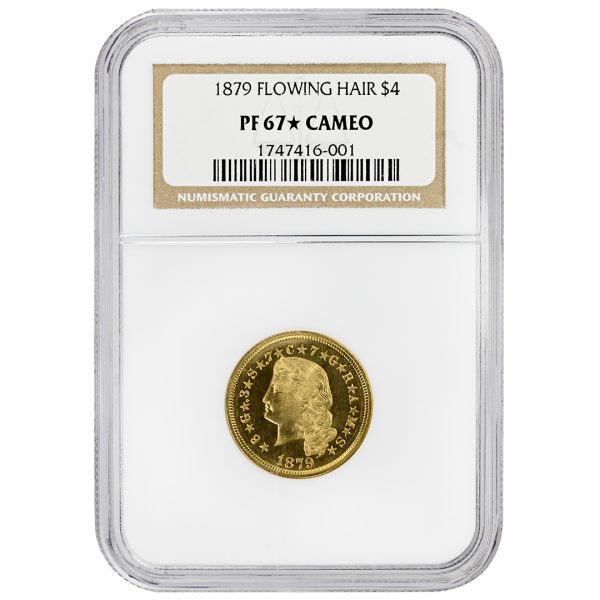 1879 $4 Flowing Hair Stella, NGC PF67*CAM