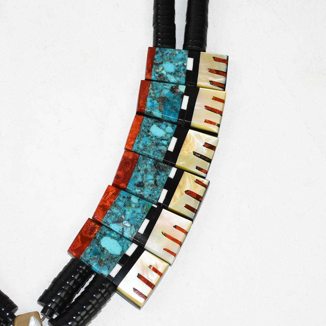 Native American Sterling Silver Multi-Stone Necklace - Image 3