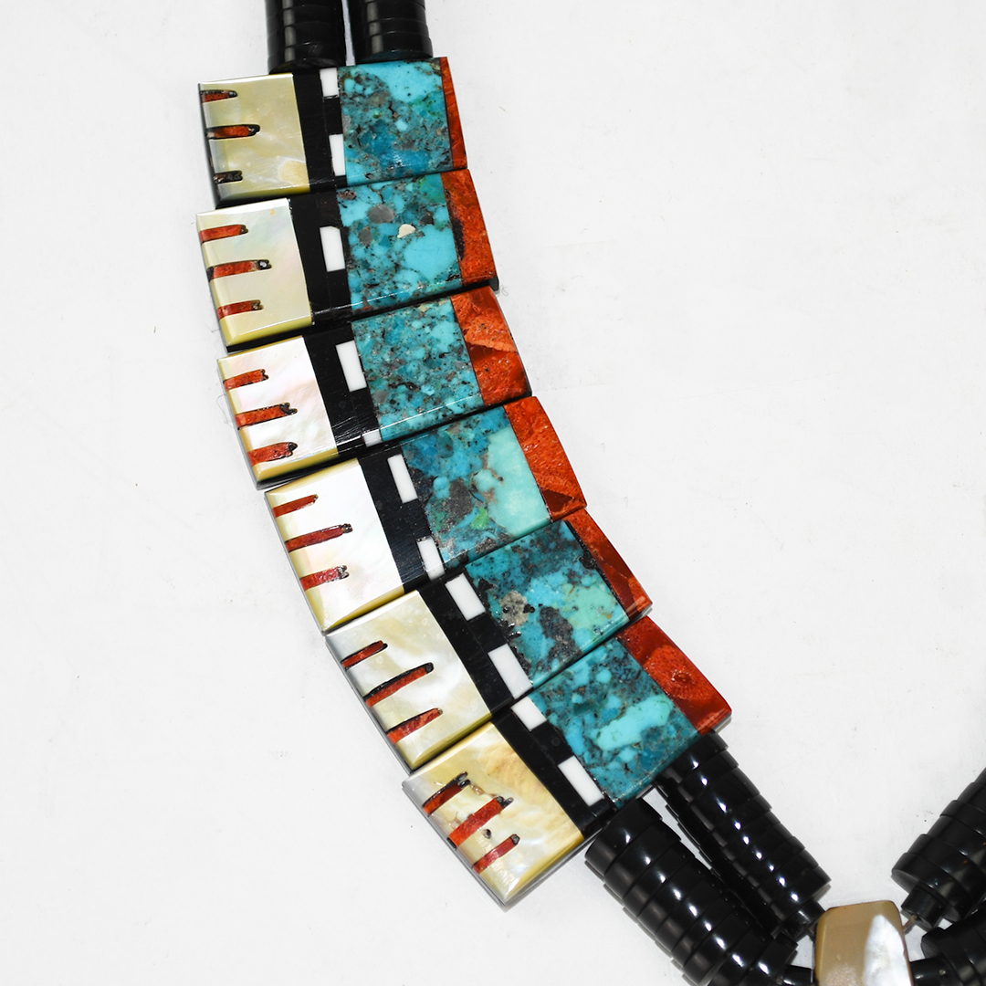 Native American Sterling Silver Multi-Stone Necklace - Image 4