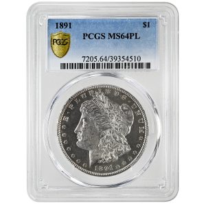 1891 $1 Morgan Dollar Rare Coin PCGS MS64PL 