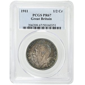 1911 1/2 Crown GREAT BRITAIN PCGS PR67