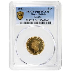 1937 Sovereign, PCGS PR66CAM George VI