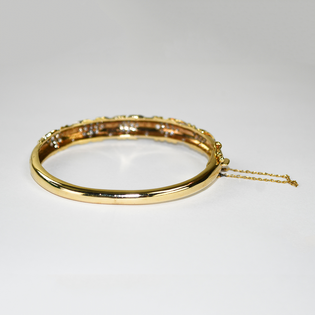 14K Yellow Gold Diamond Bangle 1.50ct - Image 3