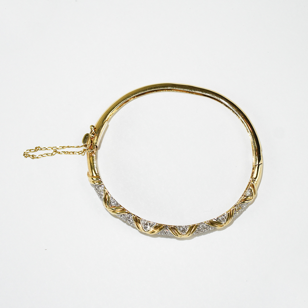 14K Yellow Gold Diamond Bangle 1.50ct - Image 5