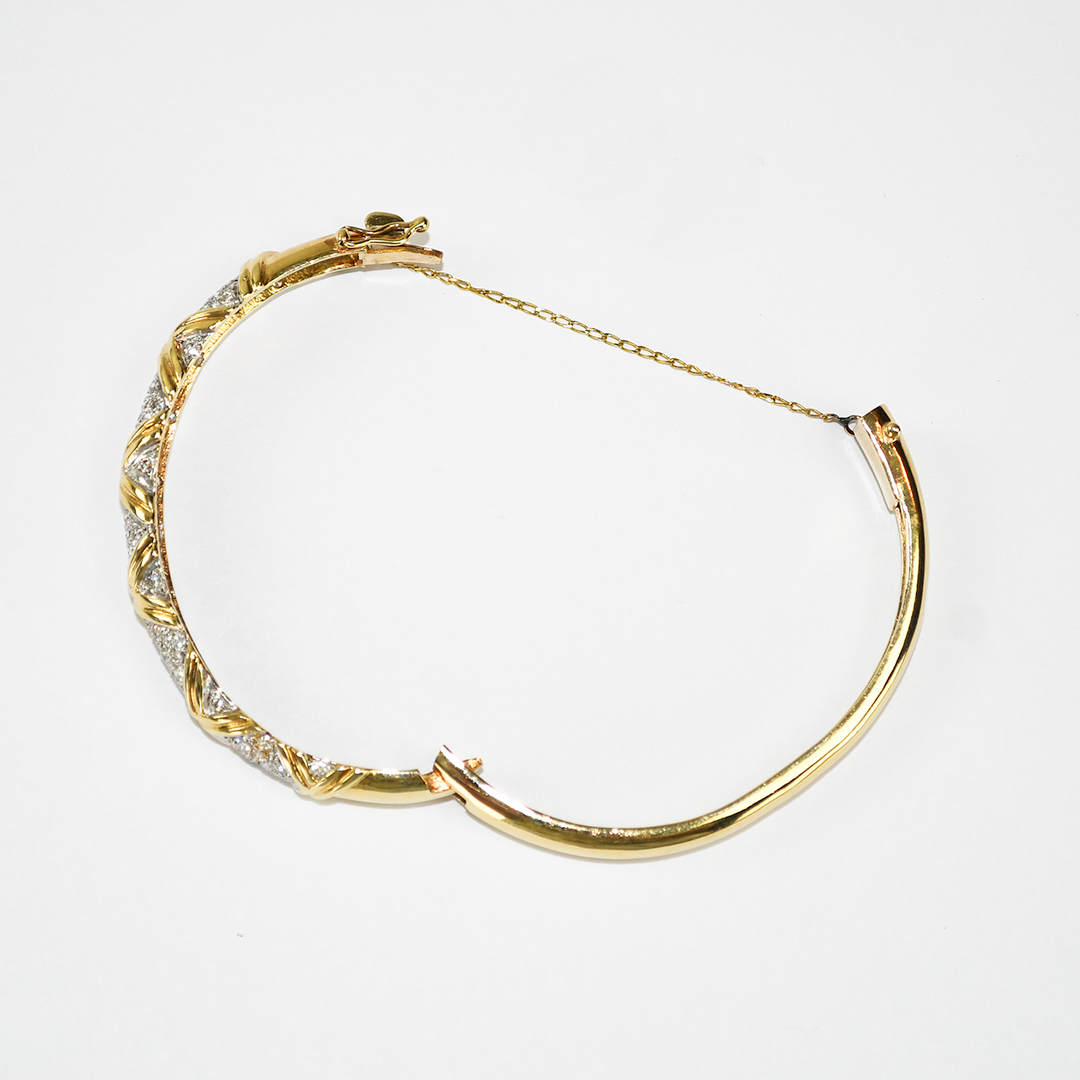 14K Yellow Gold Diamond Bangle 1.50ct - Image 6
