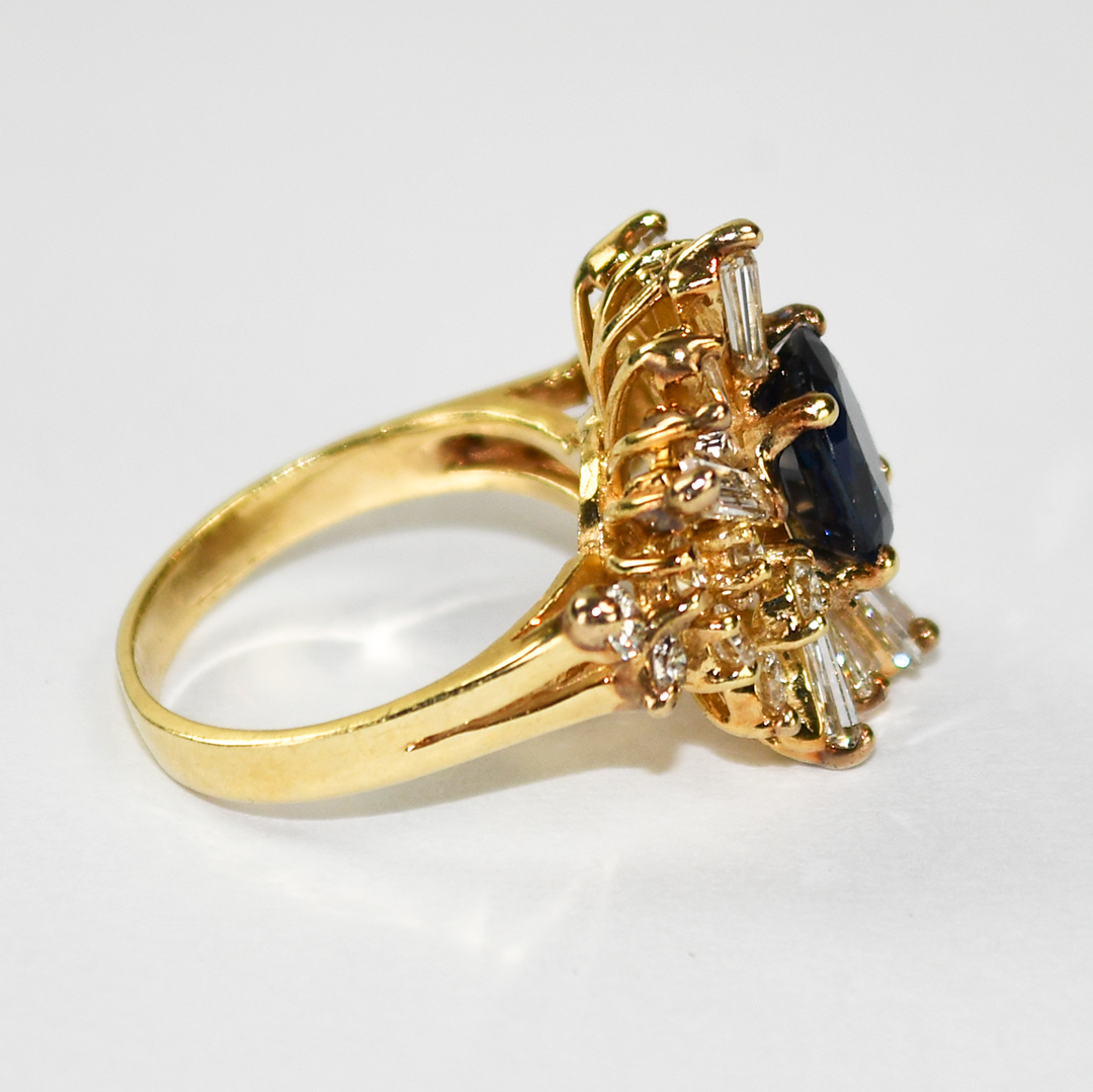 14K Yellow Gold Sapphire and Diamond Jewelry Set - Image 4