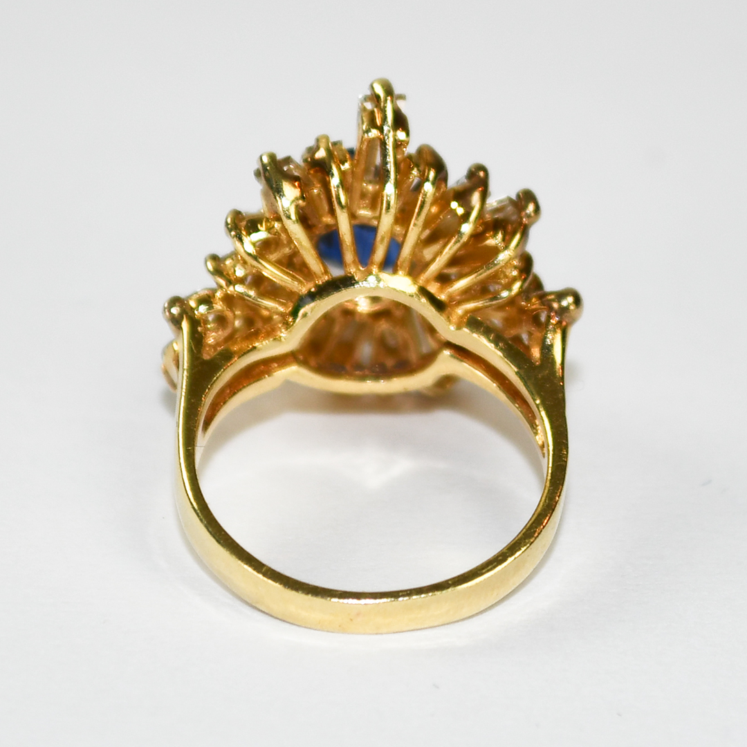 14K Yellow Gold Sapphire and Diamond Jewelry Set - Image 5