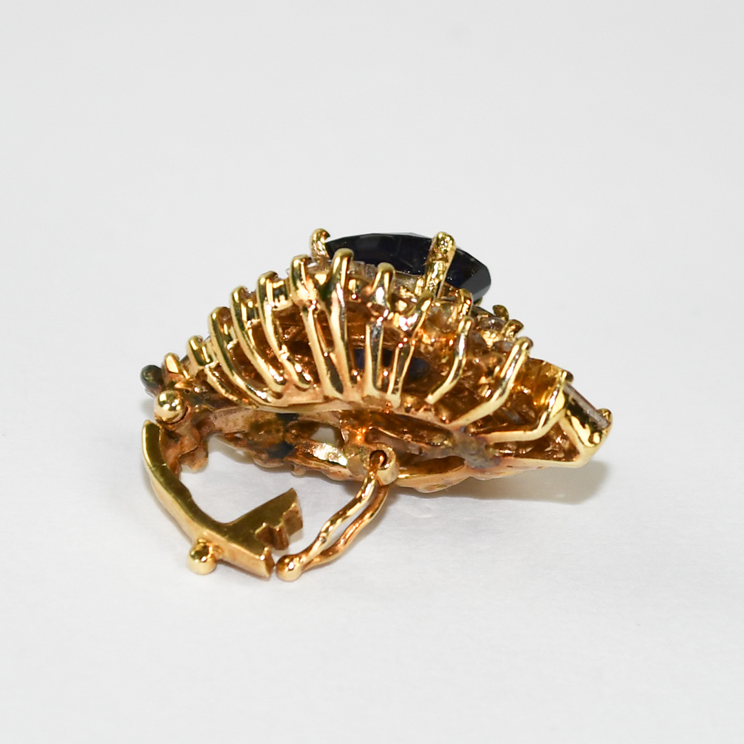 14K Yellow Gold Sapphire and Diamond Jewelry Set - Image 9