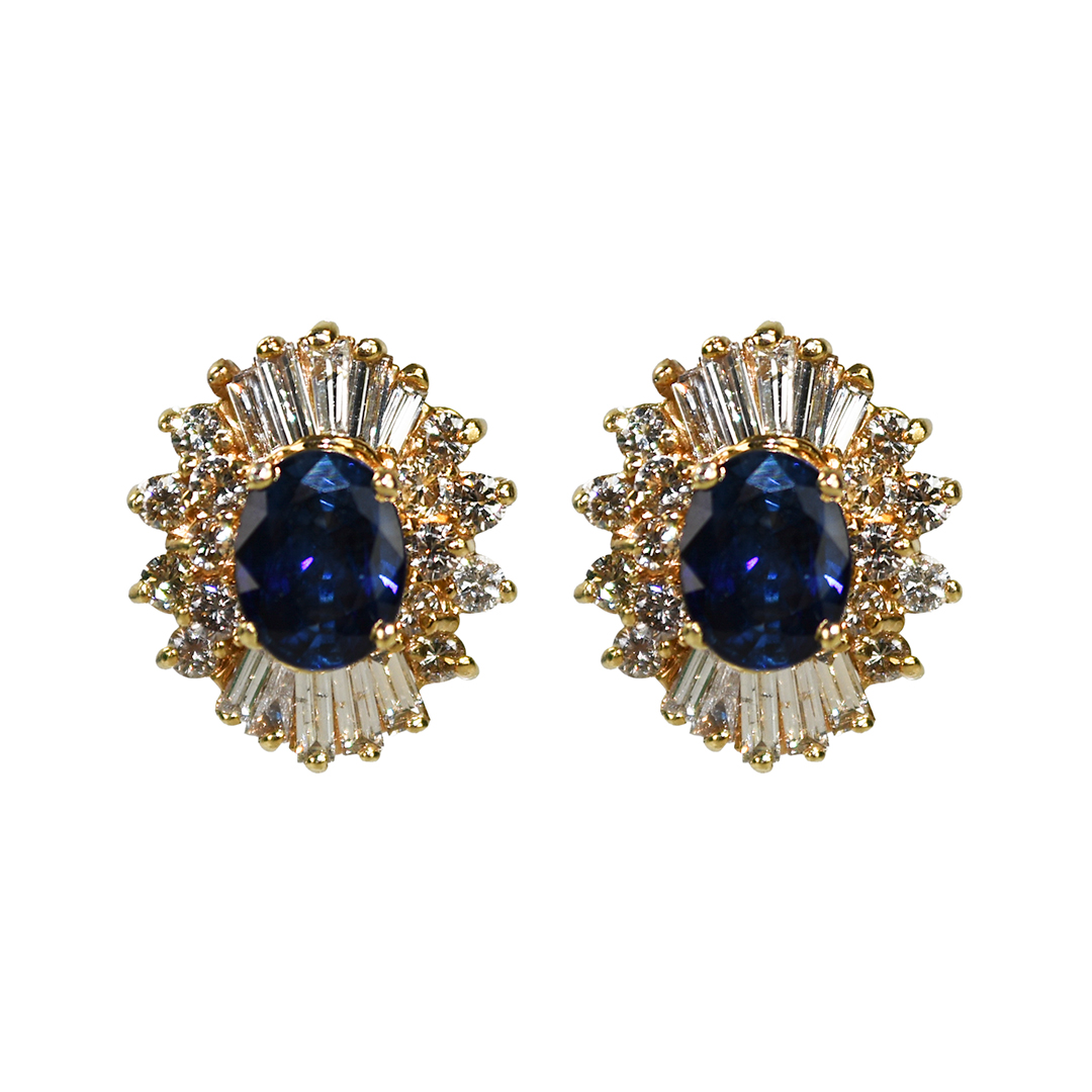 14K Yellow Gold Sapphire and Diamond Jewelry Set - Image 12