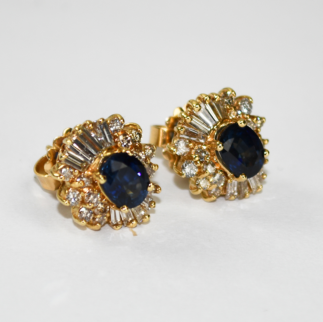 14K Yellow Gold Sapphire and Diamond Jewelry Set - Image 13
