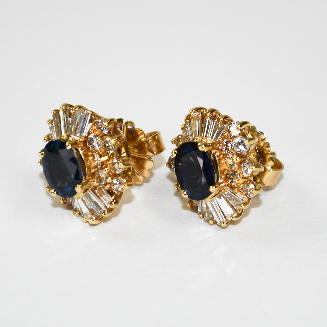 14K Yellow Gold Sapphire and Diamond Jewelry Set - Image 14