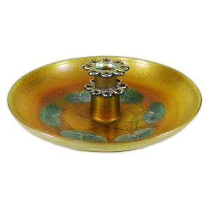 Tiffany Favrille Iridescent and Wheel Carved Frog