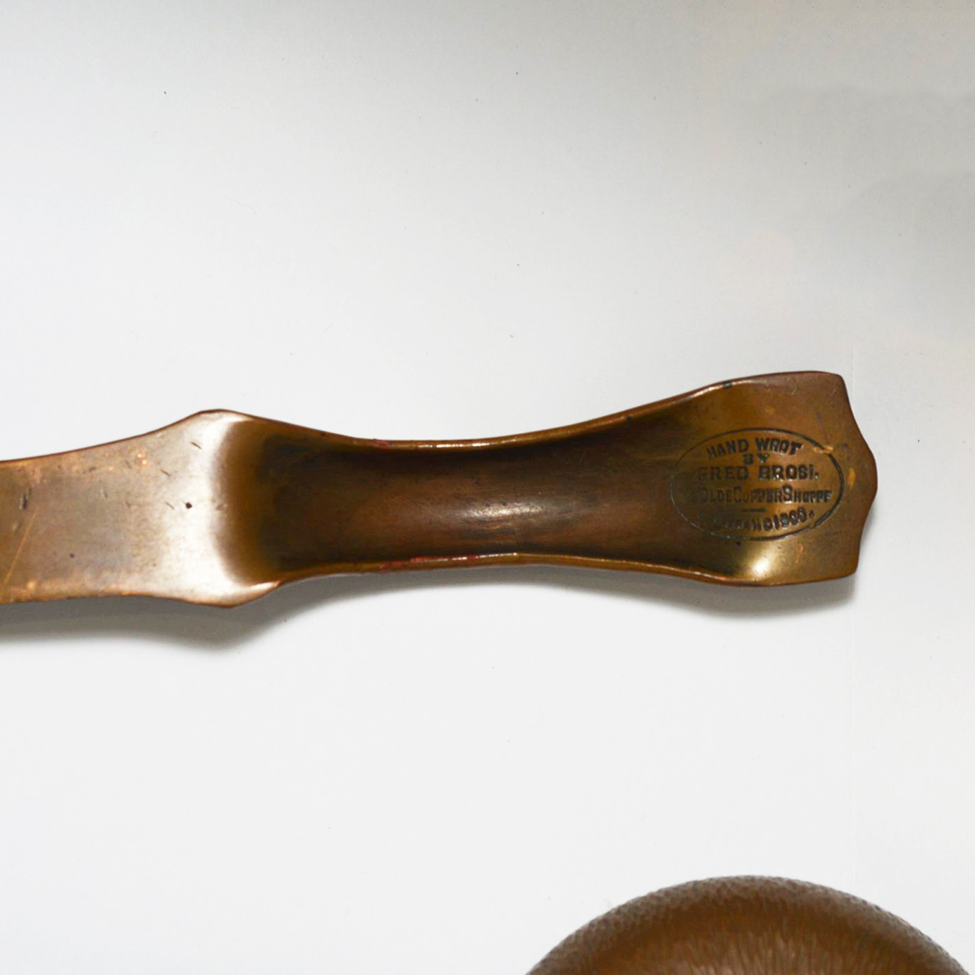 Antique Fred Brosi Arts & Crafts Hammered Copper Desk Set of (7) Very Rare - Image 9