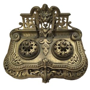 Victorian Brass Inkwell