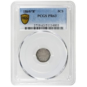 1869 3CS Three Cent Silver Rare Coin PCGS PR63