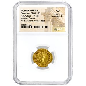 Roman Empire AV Aureus Domitian AD 81–96 NGC AU