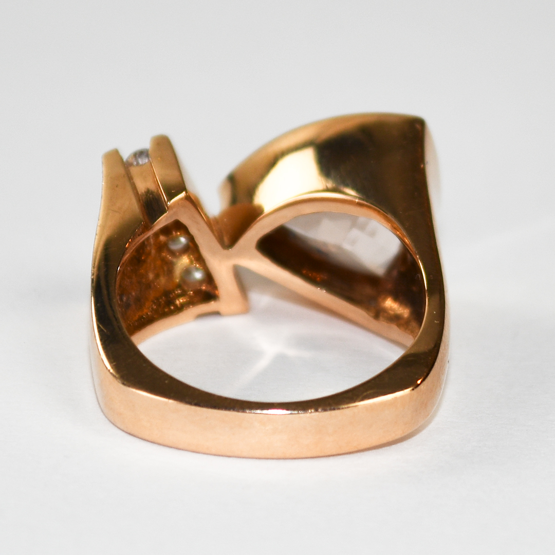 14K Rose Gold Morganite & Diamond Ring 12.5g - Image 4