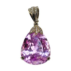 Kunzite and Diamond Pendant