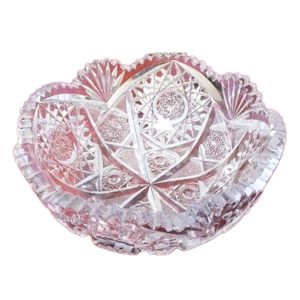 ABP Bowl Pressed Cut Glass 8" Wide