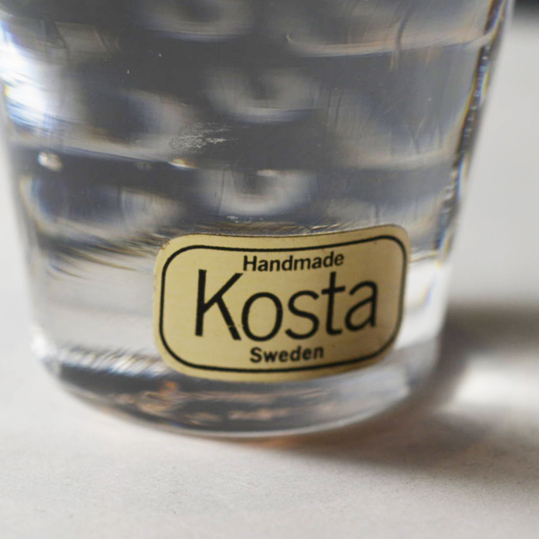 Kosta Crystal Owl Sculpture Paperweight Lindstrand Engraved Art