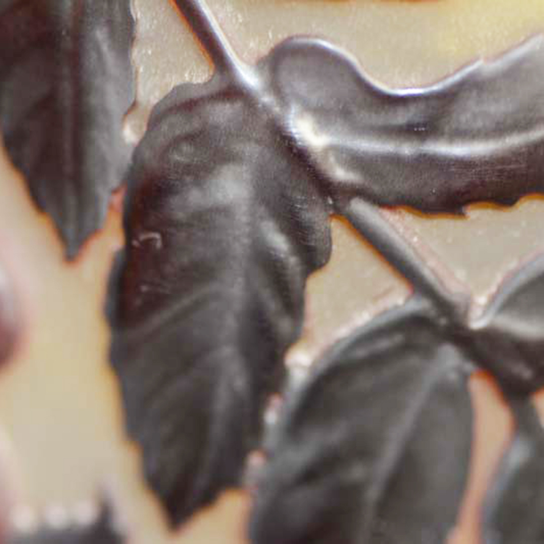 Galle Vase Blow-Out Overlay Glass Cherry Vase Circa 1900 - Image 2