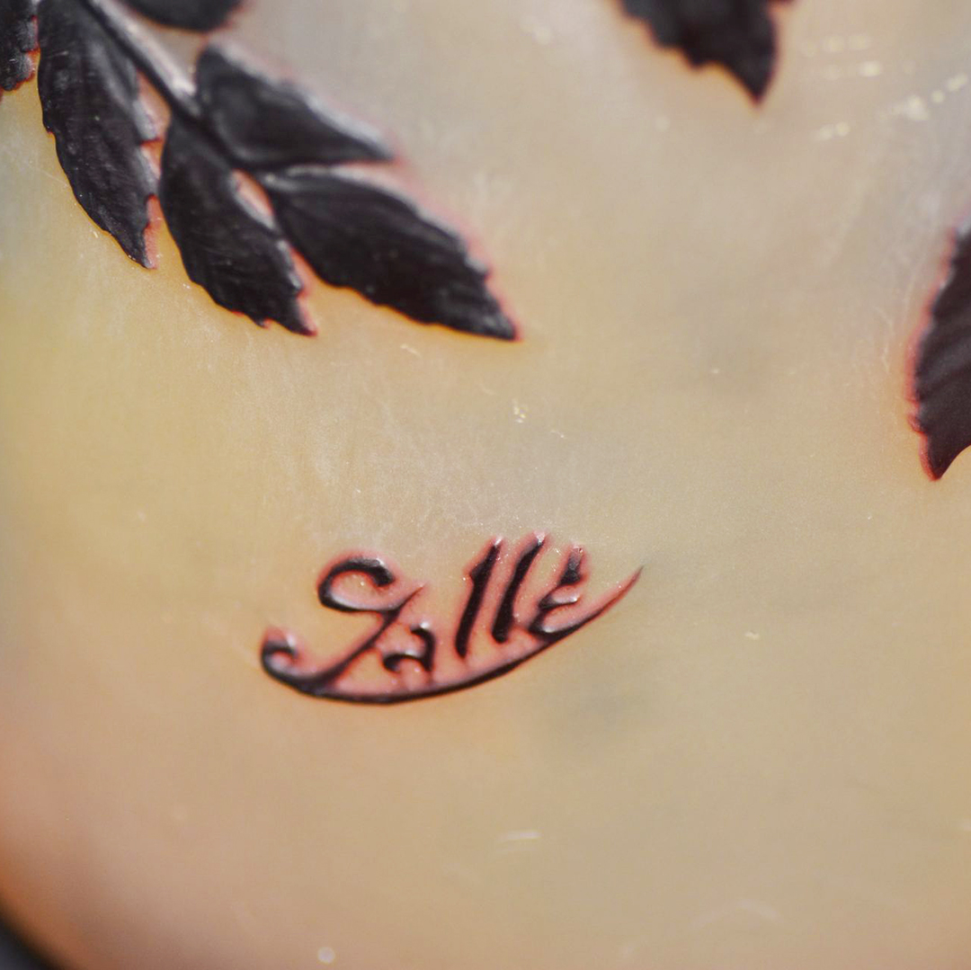 Galle Vase Blow-Out Overlay Glass Cherry Vase Circa 1900 - Image 4