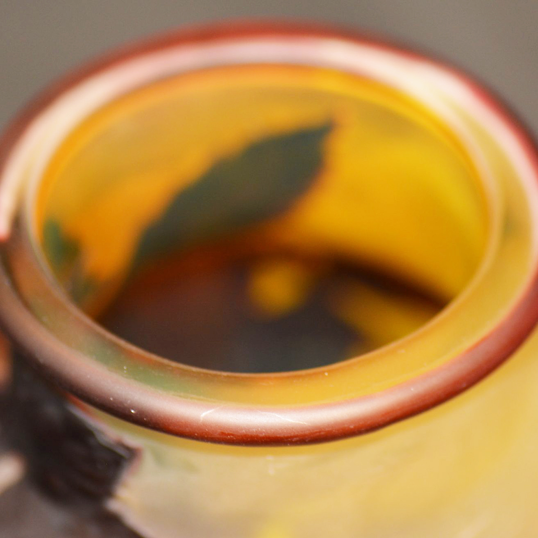 Galle Vase Blow-Out Overlay Glass Cherry Vase Circa 1900 - Image 5