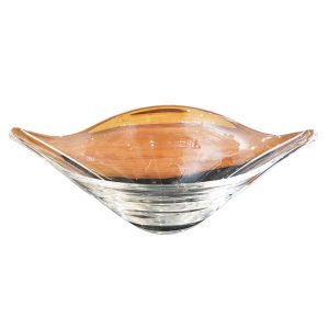 Steuben Glass Bowl Stylized Boat Shaped