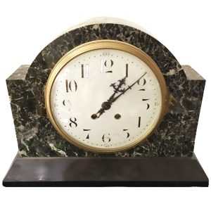 Art Deco Green Marble Clock
