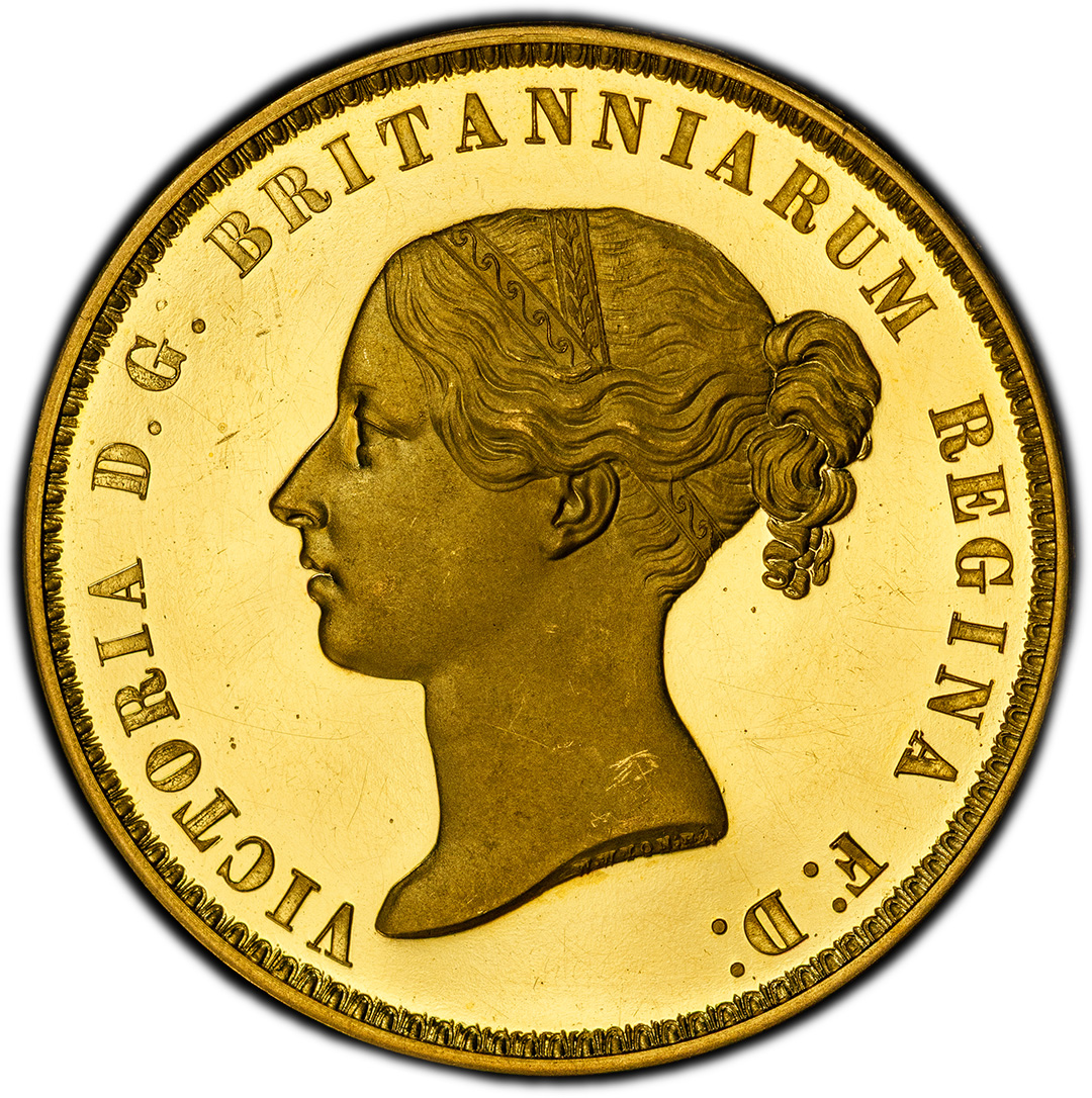 1839 5 Sovereign, Una and the Lion PCGS PR63DCAM Victoria