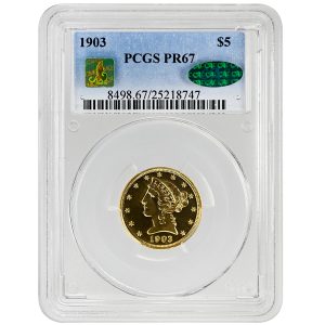 1903 $5 Liberty Head Rare Coin PCGS PR67 CAC