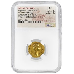 Twelve Caesars AV Aureus Augustus 27 BC–AD 14 NGC XF Strike 4/5 Surface 3/5 Roman Gold Coin