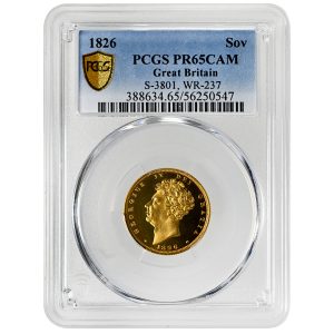 1826 Sovereign GREAT BRITAIN Rare Coin PCGS PR65CAM George IV