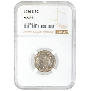1926-S 5C Buffalo Nickel Rare Coin NGC MS65