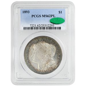 1893 $1 Morgan Dollar PCGS MS62PL CAC