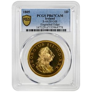 1805 1D Gilt Ireland PCGS PR67CAM