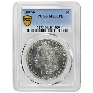 1887/6 $1 Morgan Dollar Rare Coin PCGS MS66PL