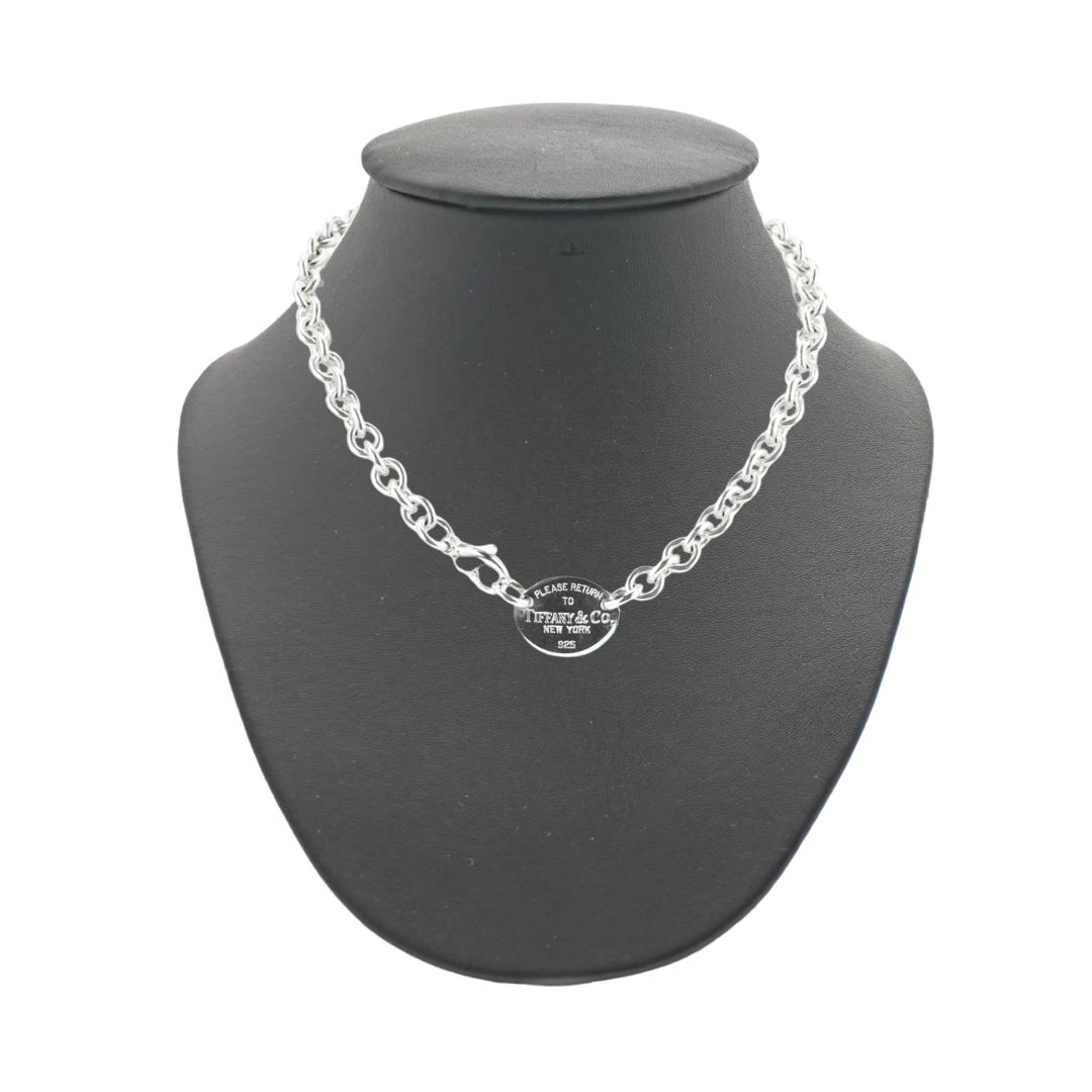 Tiffany & Co. Sterling Silver ID Tag Pendant Necklace 52.1g