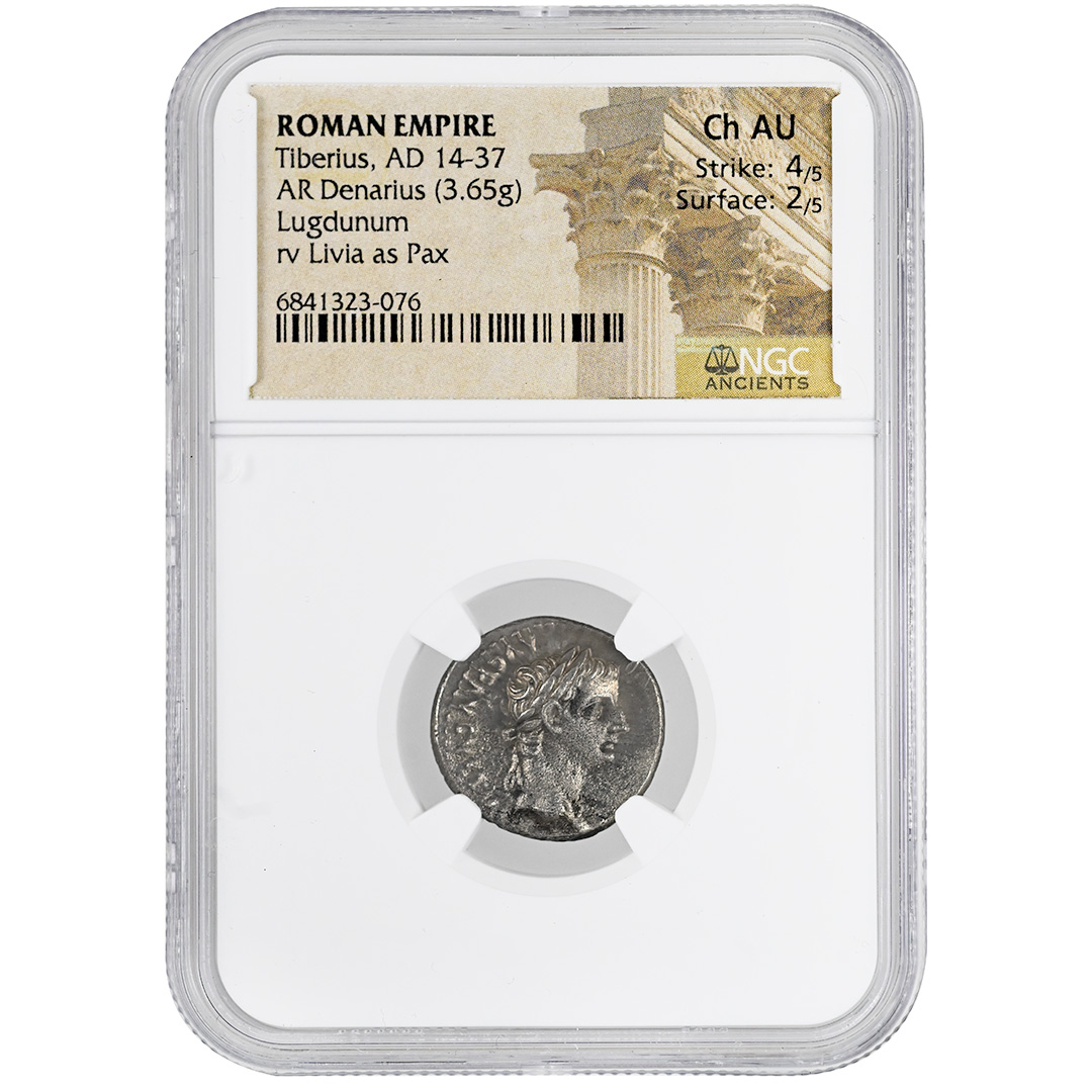 Roman Empire Tiberius AR Denarius AD 14 to 37 Ancient