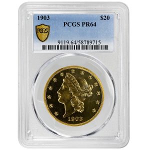 1903 $20 Liberty Head Rare Coin PCGS PR64