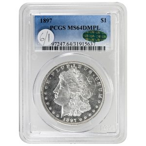 1897 $1 Morgan Dollar Rare Coin PCGS MS64DMPL CAC