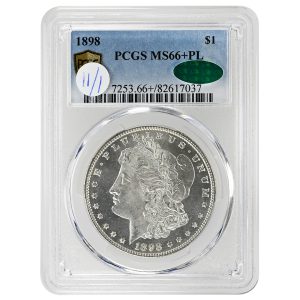 1898 $1 Morgan Dollar Rare Coin PCGS MS66+PL