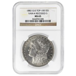 1882-O Morgan Dollar VAM 4 O/S Recessed Rare New Orleans Silver NGC MS65