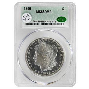1896 $1 Morgan Dollar Rare Coin CAC MS66DMPL