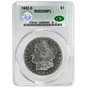1882-O $1 Morgan Dollar Rare Coin CAC MS63DMPL