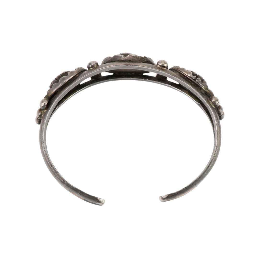 Antique Sterling Silver Turquoise Cuff Bracelet 1.275 ozt