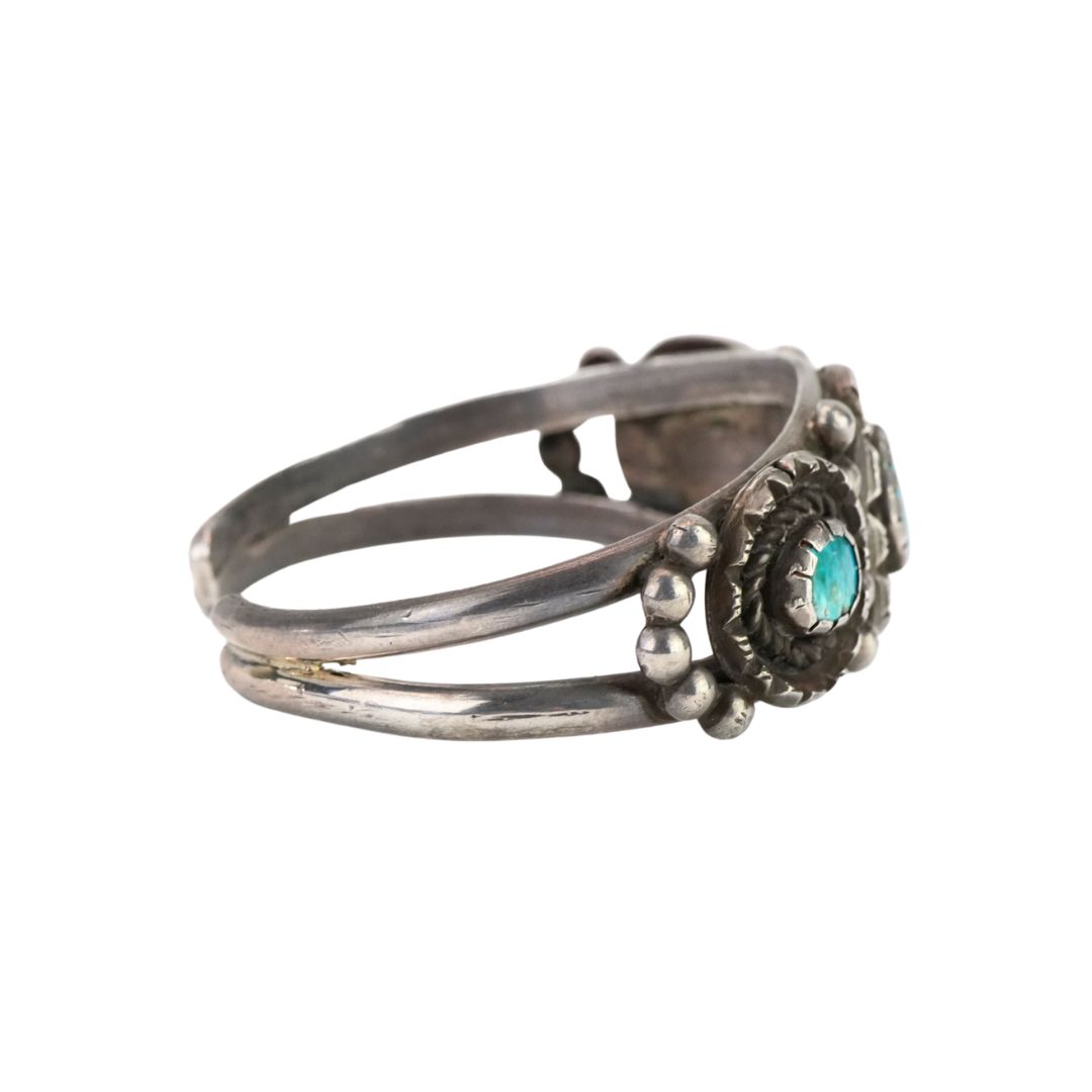 Antique Sterling Silver Turquoise Cuff Bracelet 1.275 ozt
