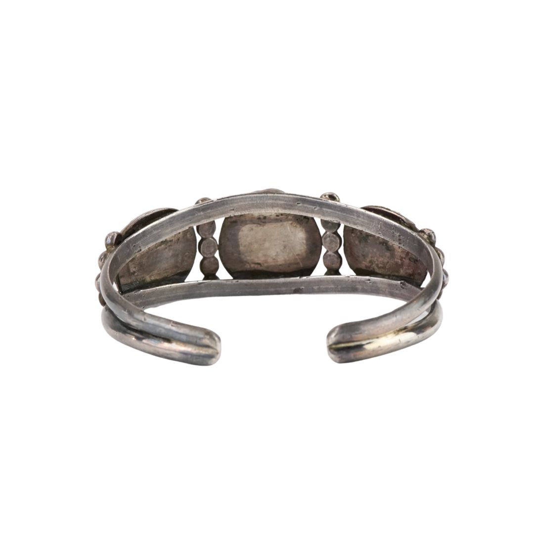 Antique Sterling Silver Turquoise Cuff Bracelet 1.275 ozt