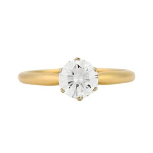 14K Yellow Gold Diamond Solitaire Engagement Ring