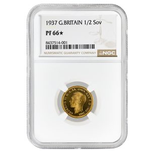 1937 1/2 Sov Half Sovereign NGC PF66* George VI